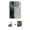 MARSİLYAN™- iPhone 16 Pro Max Kılıf Doruk Form Serisi - Şeffaf 360 Full Body Arka Koruyucu + Bilvis Titan Kamera Lens - GS