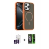 MARSİLYAN™- iPhone 16 Pro Max Kılıf Doruk Form Serisi - Şeffaf 360 Full Body Arka Koruyucu + Bilvis Titan Kamera Lens - GS