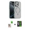 MARSİLYAN™- iPhone 16 Pro Max Kılıf Doruk Form Serisi - Şeffaf 360 Full Body Arka Koruyucu + Raze Metal Kamera Lens - NLGY