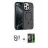 MARSİLYAN™- iPhone 16 Pro Max Kılıf Doruk Form Serisi - Şeffaf 360 Full Body Arka Koruyucu + Pers Alüminyum Kamera Lens - GS