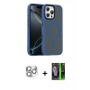 MARSİLYAN™- iPhone 16 Pro Max Kılıf Doruk Form Serisi - Şeffaf 360 Full Body Arka Koruyucu + Pers Alüminyum Kamera Lens - GS