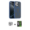 MARSİLYAN™- iPhone 16 Pro Max Kılıf Doruk Form Serisi - Şeffaf 360 Full Body Arka Koruyucu + Pers Alüminyum Kamera Lens - GI