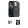 MARSİLYAN™- iPhone 16 Pro Max Kılıf Doruk Form Serisi - Şeffaf 360 Full Body Arka Koruyucu + Pers Alüminyum Kamera Lens - GI