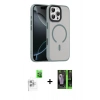 MARSİLYAN™- iPhone 16 Pro Max Kılıf Doruk Form Serisi - Şeffaf 360 Full Body Arka Koruyucu + Raze Metal Kamera Lens - BZ