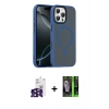 MARSİLYAN™- iPhone 16 Pro Max Kılıf Doruk Form Serisi - Şeffaf 360 Full Body Arka Koruyucu + Siyah Bilvis Titan Kamera Lens