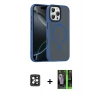 MARSİLYAN™- iPhone 16 Pro Max Kılıf Doruk Form Serisi - Şeffaf 360 Full Body Arka Koruyucu + PVD Metal Kamera Lens - SH