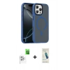 MARSİLYAN™- iPhone 16 Pro Max Kılıf Doruk Form Serisi - Şeffaf Pasifik Cam Ekran Koruyucu + Raze Metal Kamera Lens - BZ