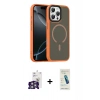 MARSİLYAN™- iPhone 16 Pro Max Kılıf Doruk Form Serisi - Şeffaf Pasifik Cam Ekran Koruyucu + Bilvis Titan Kamera Lens - GS