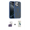 MARSİLYAN™- iPhone 16 Pro Max Kılıf Doruk Form Serisi - Şeffaf Pasifik Cam Ekran Koruyucu + Bilvis Titan Kamera Lens - GS