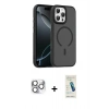 MARSİLYAN™- iPhone 16 Pro Max Kılıf Doruk Form Serisi - Şeffaf Pasifik Cam Ekran Koruyucu + Pers Alüminyum Kamera Lens - GS