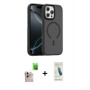 MARSİLYAN™- iPhone 16 Pro Max Kılıf Doruk Form Serisi - Şeffaf Pasifik Cam Ekran Koruyucu + Raze Metal Kamera Lens - NLGY