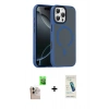 MARSİLYAN™- iPhone 16 Pro Max Kılıf Doruk Form Serisi - Şeffaf Pasifik Cam Ekran Koruyucu + Raze Metal Kamera Lens - NLGY