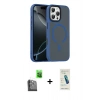 MARSİLYAN™- iPhone 16 Pro Max Kılıf Doruk Form Serisi - Şeffaf Pasifik Cam Ekran Koruyucu + Raze Metal Kamera Lens - SH