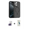 MARSİLYAN™- iPhone 16 Pro Max Kılıf Doruk Form Serisi - Şeffaf Pasifik Cam Ekran Koruyucu + Bilvis Titan Kamera Lens - TMGI