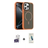 MARSİLYAN™- iPhone 16 Pro Max Kılıf Doruk Form Serisi - Şeffaf Pasifik Cam Ekran Koruyucu + Bilvis Titan Kamera Lens - TMGI