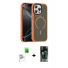 MARSİLYAN™- iPhone 16 Pro Max Kılıf Doruk Form Serisi - Siyah 360 Mat Full Body Arka Koruyucu + Raze Metal Kamera Lens - BZ