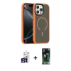 MARSİLYAN™- iPhone 16 Pro Max Kılıf Doruk Form Serisi - Siyah 360 Mat Full Body Arka Koruyucu + Bilvis Titan Kamera Lens - TMGI
