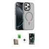 MARSİLYAN™- iPhone 16 Pro Max Kılıf Doruk Form Serisi - Siyah 360 Mat Full Body Arka Koruyucu + Raze Metal Kamera Lens - CLTM