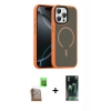 MARSİLYAN™- iPhone 16 Pro Max Kılıf Doruk Form Serisi - Siyah 360 Mat Full Body Arka Koruyucu + Raze Metal Kamera Lens - CLTM