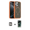 MARSİLYAN™- iPhone 16 Pro Max Kılıf Doruk Form Serisi - Siyah 360 Mat Full Body Arka Koruyucu + PVD Metal Kamera Lens - GD