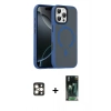 MARSİLYAN™- iPhone 16 Pro Max Kılıf Doruk Form Serisi - Siyah 360 Mat Full Body Arka Koruyucu + PVD Metal Kamera Lens - GD