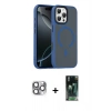 MARSİLYAN™- iPhone 16 Pro Max Kılıf Doruk Form Serisi - Siyah 360 Mat Full Body Arka Koruyucu + Pers Alüminyum Kamera Lens - GI