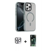 MARSİLYAN™- iPhone 16 Pro Max Kılıf Doruk Form Serisi - Siyah 360 Mat Full Body Arka Koruyucu + Pers Alüminyum Kamera Lens - GI