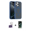 MARSİLYAN™- iPhone 16 Pro Max Kılıf Doruk Form Serisi - Siyah 360 Mat Full Body Arka Koruyucu + Bilvis Titan Kamera Lens - SH
