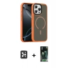 MARSİLYAN™- iPhone 16 Pro Max Kılıf Doruk Form Serisi - Siyah 360 Mat Full Body Arka Koruyucu + PVD Metal Kamera Lens - SH