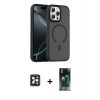 MARSİLYAN™- iPhone 16 Pro Max Kılıf Doruk Form Serisi - Siyah 360 Mat Full Body Arka Koruyucu + PVD Metal Kamera Lens - SH