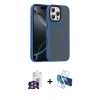 MARSİLYAN™- iPhone 16 Pro Max Kılıf Doruk Form Serisi - Siyah 3D Antistatik Cam Ekran Koruyucu + Bilvis Titan Kamera Lens - GS
