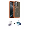 MARSİLYAN™- iPhone 16 Pro Max Kılıf Doruk Form Serisi - Siyah 3D Antistatik Cam Ekran Koruyucu + Bilvis Titan Kamera Lens - TMGI