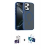 MARSİLYAN™- iPhone 16 Pro Max Kılıf Doruk Form Serisi - Siyah 3D Antistatik Cam Ekran Koruyucu + Bilvis Titan Kamera Lens - TMGI