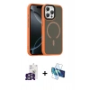MARSİLYAN™- iPhone 16 Pro Max Kılıf Doruk Form Serisi - Siyah 3D Antistatik Cam Ekran Koruyucu + Bilvis Titan Kamera Lens - GS
