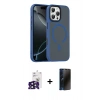 MARSİLYAN™- iPhone 16 Pro Max Kılıf Doruk Form Serisi - Siyah 3D Antistatik Hayalet Cam Ekran Koruyucu + Bilvis Titan Kamera Lens - SH