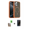 MARSİLYAN™- iPhone 16 Pro Max Kılıf Doruk Form Serisi - Siyah 3D Antistatik Hayalet Cam Ekran Koruyucu + Raze Metal Kamera Lens - CLTM