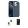 MARSİLYAN™- iPhone 16 Pro Max Kılıf Doruk Form Serisi - Siyah 3D Antistatik Hayalet Cam Ekran Koruyucu + Raze Metal Kamera Lens - NLGY