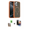 MARSİLYAN™- iPhone 16 Pro Max Kılıf Doruk Form Serisi - Siyah 3D Antistatik Mat Seramik Nano Ekran Koruyucu + Raze Metal Kamera Lens - CLTM