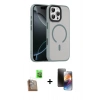 MARSİLYAN™- iPhone 16 Pro Max Kılıf Doruk Form Serisi - Siyah 3D Antistatik Mat Seramik Nano Ekran Koruyucu + Raze Metal Kamera Lens - CLTM