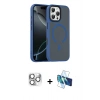 MARSİLYAN™- iPhone 16 Pro Max Kılıf Doruk Form Serisi - Siyah 3D Antistatik Seramik Nano Ekran Koruyucu + Pers Alüminyum Kamera Lens - GS