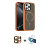 MARSİLYAN™- iPhone 16 Pro Max Kılıf Doruk Form Serisi - Siyah 3D Antistatik Seramik Nano Ekran Koruyucu + Pers Alüminyum Kamera Lens - CLTM