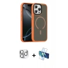 MARSİLYAN™- iPhone 16 Pro Max Kılıf Doruk Form Serisi - Siyah 3D Antistatik Seramik Nano Ekran Koruyucu + Pers Alüminyum Kamera Lens - GS