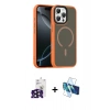 MARSİLYAN™- iPhone 16 Pro Max Kılıf Doruk Form Serisi - Siyah 3D Antistatik Seramik Nano Ekran Koruyucu + Bilvis Titan Kamera Lens - SH