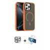 MARSİLYAN™- iPhone 16 Pro Max Kılıf Doruk Form Serisi - Siyah 3D Antistatik Seramik Nano Ekran Koruyucu + Pers Alüminyum Kamera Lens - GI