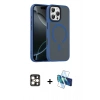 MARSİLYAN™- iPhone 16 Pro Max Kılıf Doruk Form Serisi - Siyah 3D Antistatik Seramik Nano Ekran Koruyucu + PVD Metal Kamera Lens - GD