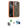 MARSİLYAN™- iPhone 16 Pro Max Kılıf Doruk Form Serisi - Siyah 3D Antistatik Seramik Nano Ekran Koruyucu + Raze Metal Kamera Lens - SH