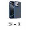 MARSİLYAN™- iPhone 16 Pro Max Kılıf Doruk Form Serisi - Siyah Bilvis 3D Cam Ekran Koruyucu + Pers Alüminyum Kamera Lens - GS