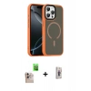 MARSİLYAN™- iPhone 16 Pro Max Kılıf Doruk Form Serisi - Siyah Bilvis 3D Cam Ekran Koruyucu + Raze Metal Kamera Lens - NLGY