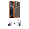 MARSİLYAN™- iPhone 16 Pro Max Kılıf Doruk Form Serisi - Siyah Bilvis 3X AR Hayalet Cam Ekran Koruyucu + Bilvis Titan Kamera Lens - GS