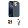 MARSİLYAN™- iPhone 16 Pro Max Kılıf Doruk Form Serisi - Siyah Bilvis 3X AR Hayalet Cam Ekran Koruyucu + Pers Alüminyum Kamera Lens - CLTM